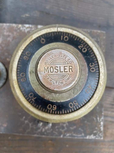 Antique Complete Mosler Safe Co. 4 Number Combination Dial Mechanism - Picture 4 of 7