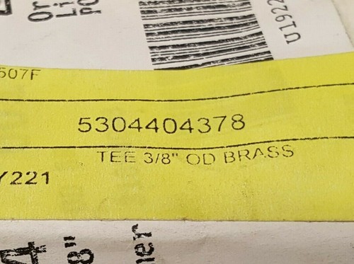 Camiseta de latón genuina Frigidaire 3/8" OD 5304404378 *NUEVA* FABRICANTE DE EQUIPOS ORIGINALES - Imagen 3 de 3