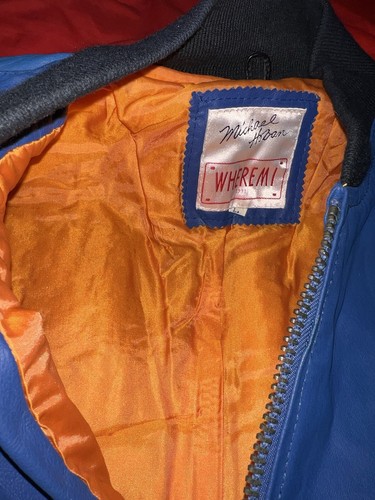 Vintage Michael Hoban Wheremi Air Force Leather Jacket Size Large 90s Vtg Blue - Picture 4 of 9