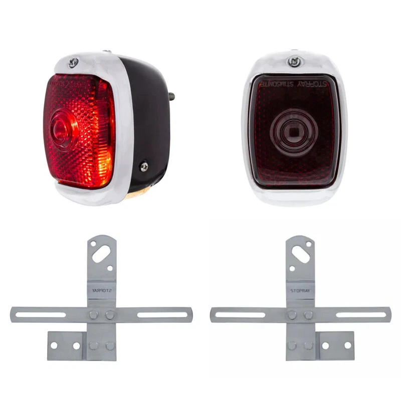 Camioneta Chevy GMC 1940-53 carcasa negra diestro 12V luz trasera soportes cromados Foto 2 de 4