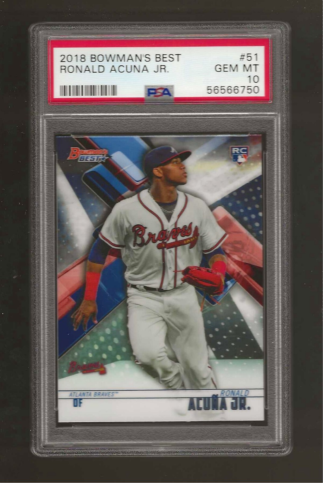 2018 Bowman's Best #51 Ronald Acuna Jr MVP RC Rookie PSA 10 GEM MINT