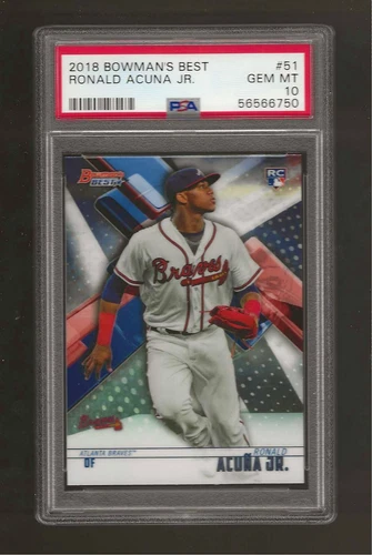 2018 Bowman's Best #51 Ronald Acuna Jr MVP RC Rookie PSA 10 GEM MINT