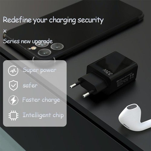 33W USB GAN Téléphone Charger pour iPhone pour Samsung Huawei Xiaomi PD USB - a - Zdjęcie 7 z 16