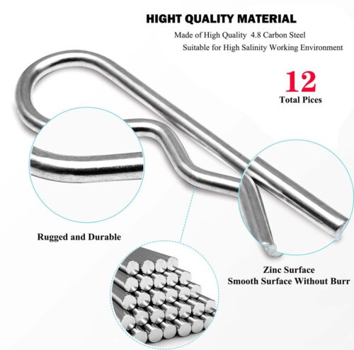 Heavy Duty Hitch Pins Clip -Spring Retaining R Clip M1~M7 x 16~150mm for Trailer - Picture 3 of 40