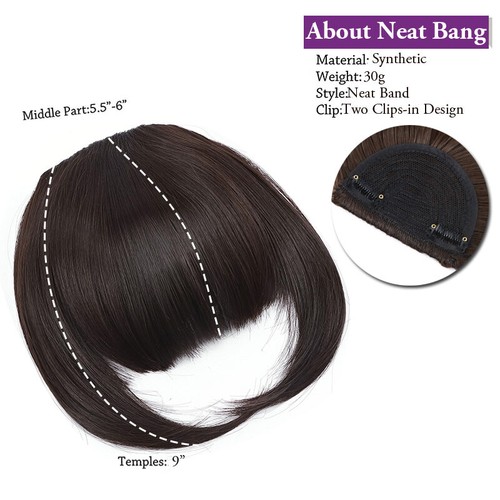 Clip in 100% as Human Hair Front Bangs/Fringe for Hairloss Natural Thick 1 Piece - Picture 7 of 65
