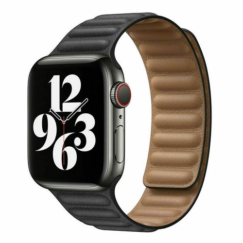 Pulsera de enlace de cuero genuino Magnetic Band Loop para Apple Watch 7 / SE / 6 / 5 / 4 / 3 / 2 - Imagen 24 de 38