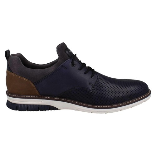 Scarpe Eleganti In Pelle Elasticizzate Con Lacci Rieker '14450' Da Uomo - Picture 8 of 21