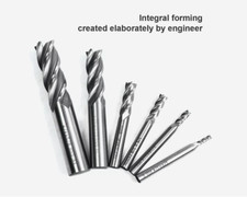 6Pcs HSS CNC 4 Flute Spiral Bit End Mill Cutter set 1/8"-5/8" Shank