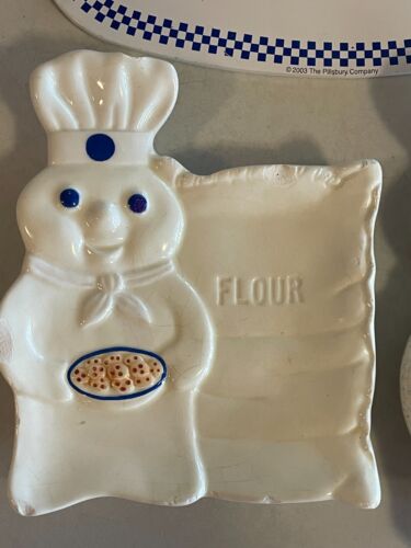 Lot of 3 Pillsbury Doughboy Vintage Collectables 2 Spoon Rests + 1 Tin Trivet - Picture 4 of 14