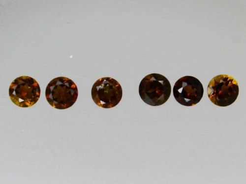 1x 2mm Natural Tourmaline Round Loose Gemstone Colors Orange Brown Golden Yellow - Foto 41 di 50