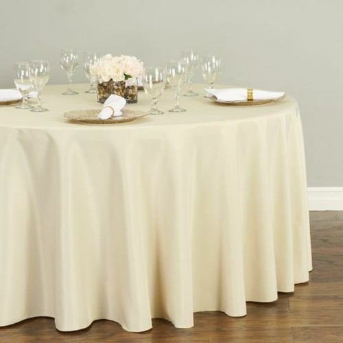 1 or 10 pcs LinenTablecloth 108 in. Round Polyester Tablecloth Party Wedding - Picture 23 of 51