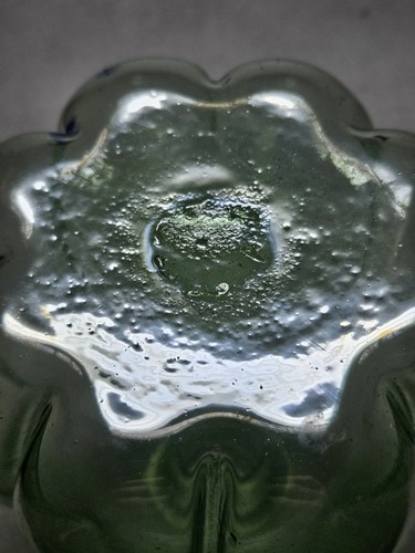 Antique Salviati? Venetian Glass Blown Green Decanter With Applied Flowers Top - Picture 7 of 18
