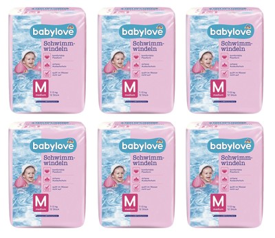 6 x 12 Stk | babylove Schwimmwindeln Gr. M (7-13 kg)