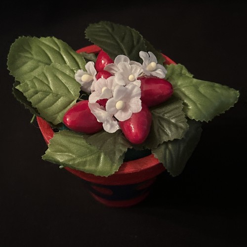 Marie Osmond Stacey Strawberry Fruit Cup Tiny Tot Flower Pot Accessory - Picture 2 of 5