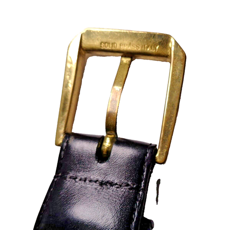 Vintage Burberry 5720 Black French Calfskin Leather Belt/ USA/ Womens Sz 42 - Picture 2 of 9