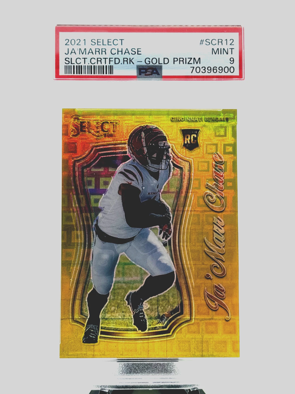 JaMarr Chase Panini Select Certified Rookies #SCR12 Gold