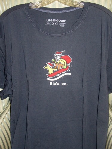 LIFE IS GOOD MEN S/S LIGHTWEIGHT. TEE  "JAKE & ROCKET SLED...RIDE ON"  (XL) - Picture 2 of 8