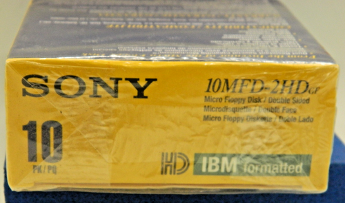 SONY - Sealed Pkg. of 10 - 3.5" Computer Diskettes -IBM Formatted - HD - NOS - - Photo 2/6