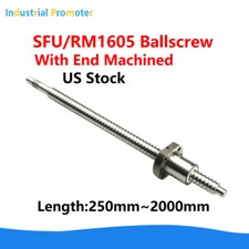 RM1605 SFU1605 Ball Screw L250mm-2000mm C7 Ballscrew With Single Ballnut For CNC