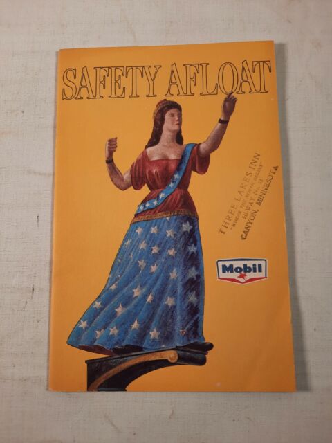 Vtg 1960s Mobil Safety Afloat Pamphlet Oil Advertising Boat USA canyon mn Vtg 1960s Mobil Safety Afloat Pamphlet Oil Advertising Boat USA canyon mn