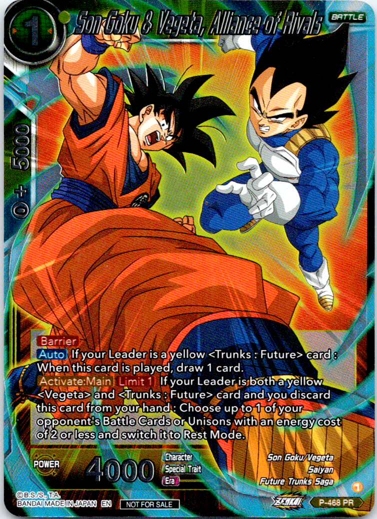 Son Goku Vegeta Alliance of Rivals P-468 PR Promo Foil Dragon Ball