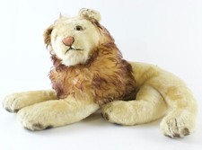 Vintage Steiff Leo The Lion LARGE Version Laying Down Glass Eyes 14  Long