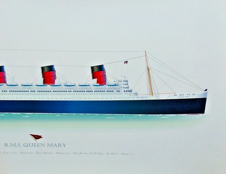RMS QUEEN MARY Print by Legendary Maritime Artist Remy Champt | eBay