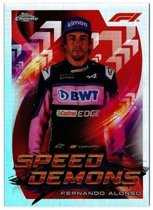 2022 Topps Chrome Formula 1 F1 Speed Demons FERNANDO ALONSO #SD-FA BWT Alpine