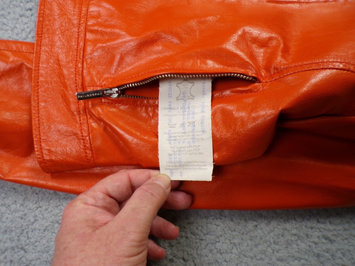 Philosophy Di Alberta Ferretti Jacket Womens Orange Leather Long Sleeve Bomber - Picture 6 of 7