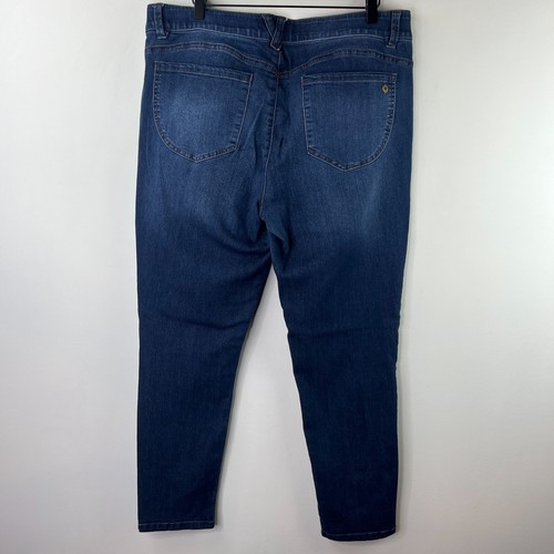 Pantalones de mezclilla para mujer Democracy Ab Solution talla 16 azules ajustados tiro medio lavado medio - Imagen 4 de 12