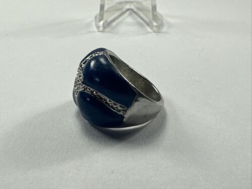 Vintage Ladies' Estate Find Fashion Ring Jewelry Blue Bling Size 6.5 - Picture 4 of 6