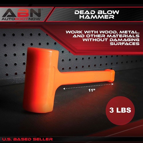 Durable Orange Dead Blow Mallet with 3 lb Weight - Ideal for Delicate Surfaces - 第 4/8 張圖片