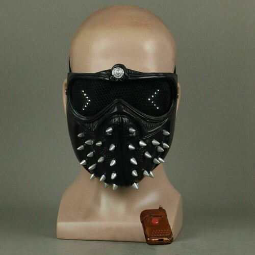 Watch Dogs 2 Mask Cosplay Marcus Wrench LED Remote Control Rivet Halloween Props - Picture 7 of 12