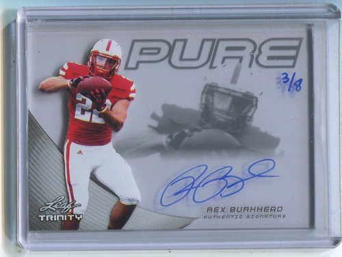 2013 Leaf Trinity Pure Silver Autograph Rex Burkhead/8 Nebraska Cornhuskers