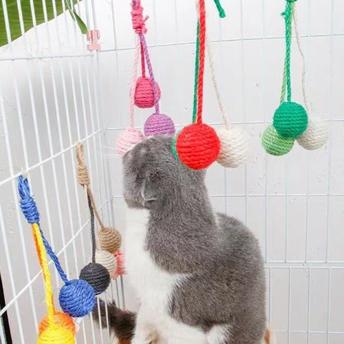 Haustier Katzenspielzeug hängende Sisalkugel bissfest verschleißfest Jute Garn Seil Neu - Bild 20 von 28