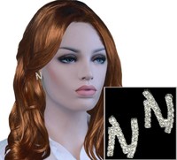 Letter n Crystal Rhinestone Pierced Initial Earrings 3/4 on sale Letter n Crystal Rhinestone Pierced Initial Earrings 3/4 on sale