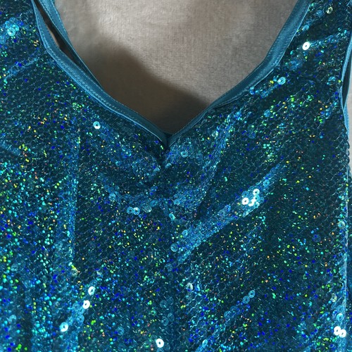 Weissman Child Large Dance Costume Blue Tutu Sparkle Sequin Bow Jazz Solo - Picture 4 of 8
