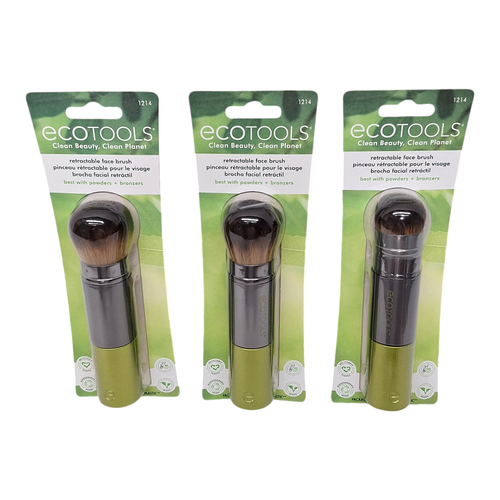 Cepillo facial retráctil EcoTools #1214 mejor con polvos + bronceadores - paquete de 3 - Imagen 7 de 9