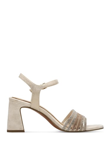 MARCO TOZZI SANDALI CON TACCO COMODO DONNA 28383 ORO BEIGE ELEGANTI DAL 36 AL 40 - Imagen 3 de 5