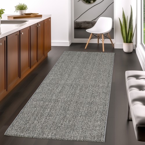 Eleganter Wohnzimmer-Teppich Robuster, Melierter Schlingenteppich in Einfarbig - Bild 31 von 46