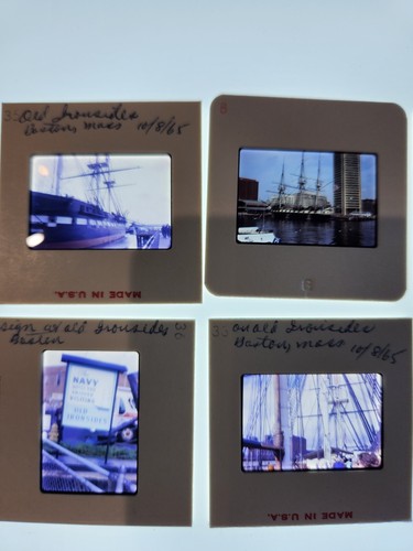Vintage 6 diapositive ~ USS Constitution vecchia nave Ironside Navy Boston MA 35mm 1965 - Foto 2 di 3