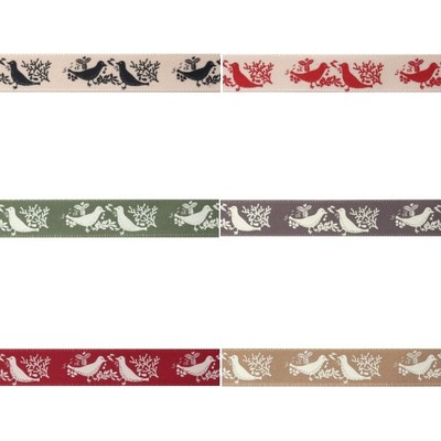 Natural Charms Christmas Turtle Dove Berisfords Ribbon 4m x 15mm