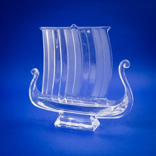 JG DURAND Cristal Arte Vidrio Barco Vikingo - Francés Decorativo Escandinavo - Imagen 10 de 10