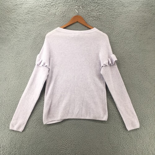 J Crew Sweater Tee Top Womens L Purple Cotton Long Sleeve Round Neck Pullover - Picture 8 of 12