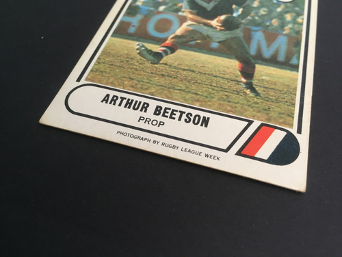 1976 #99 Arthur Beetson Easts Roosters Scanlens rugby league NRL card Ex cond - Picture 2 of 5