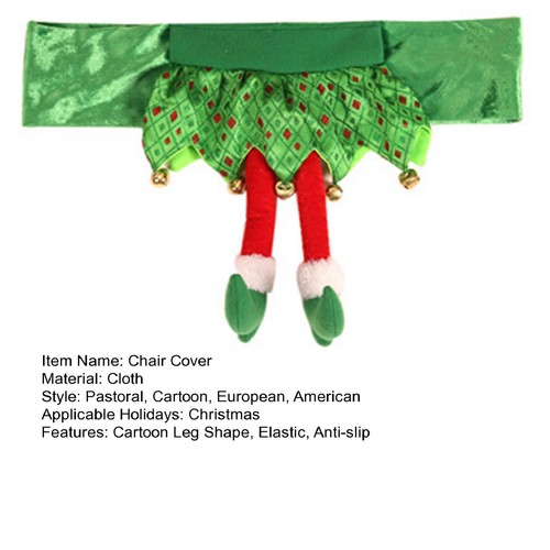Christmas Theme Chair Decoration Cover Festive Back with Elf - Bild 4 von 10
