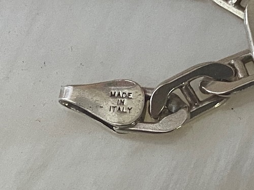 Vintage Made in Italy 925 Silver Mariners Link Bracelet Anklet 6in Lobster Claw - Picture 6 of 17