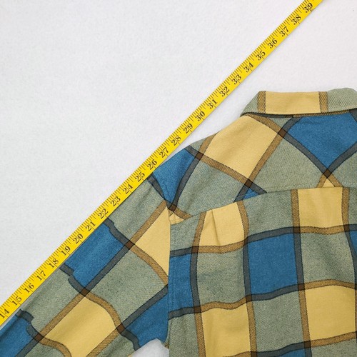 RVCA Shirt Mens Large Blue Tan Plaid Flannel Regular Fit Heavyweight Button Up - Picture 12 of 13