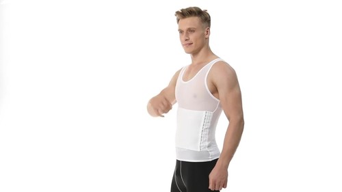 Men Body Shaper Slimming Tank Top Compression Undershirt Tummy Control Vest Tee - Video 1 of 1