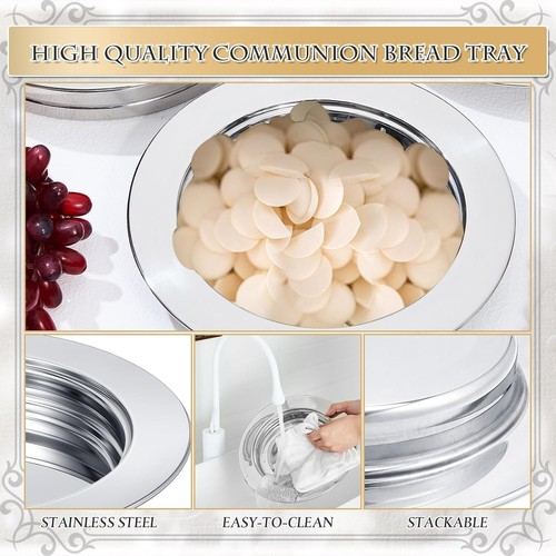 Zhehao 2 Pcs Communion Plates for Church Communion Bread Tray Plate Church Suppl - Picture 4 of 7